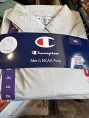 Champion Men’s Polo Shirt Indiana Hoosiers Lightweight Grey Size 2XL NWT